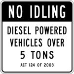 R7-100 No Idling Sign Official PA Sign